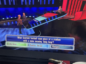 I think most of us on here would have got the answer wrong! (actual question on the Chase tonight)