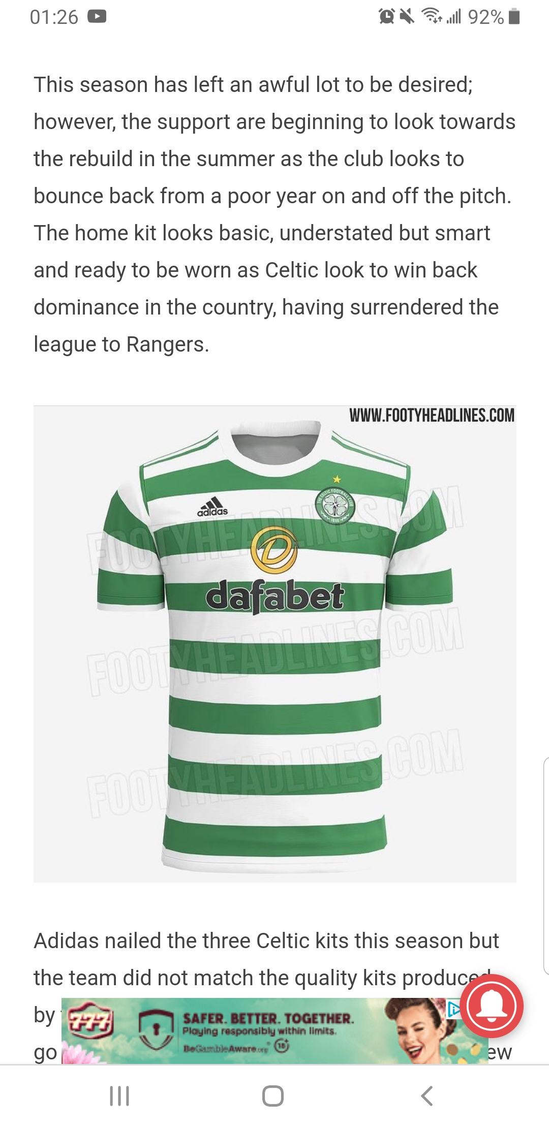 New Celtic home kit leaked