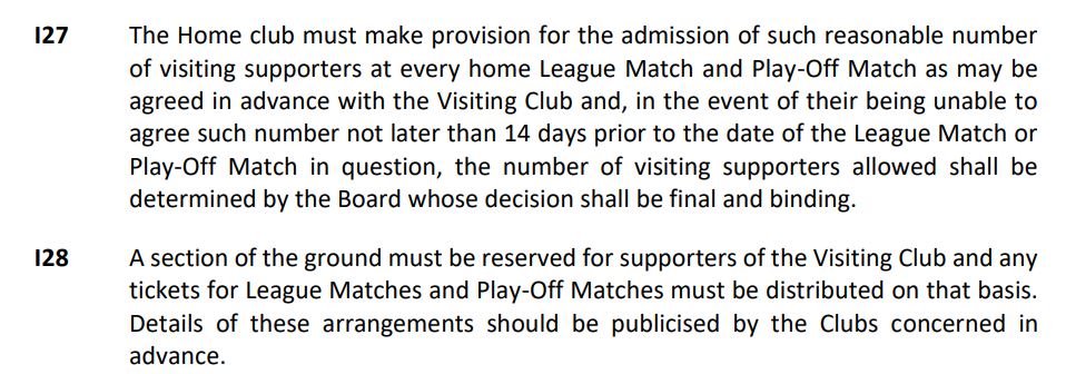 SPFL Rules June 2020 - This suggests that Celtic have discussed the fan allocation with sevco and agreed OR The SPFL Board has approved sevco's decision not to allow Celtic Fans in